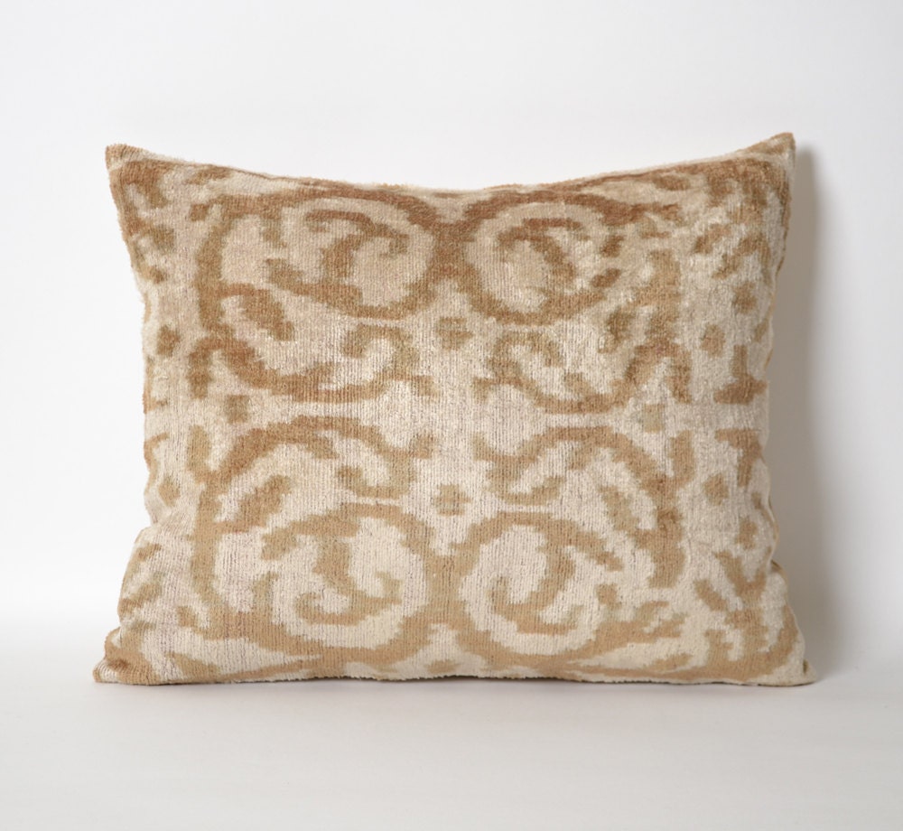 15x18 Brown velvet ikat pillow cover Decorative pillows Gift