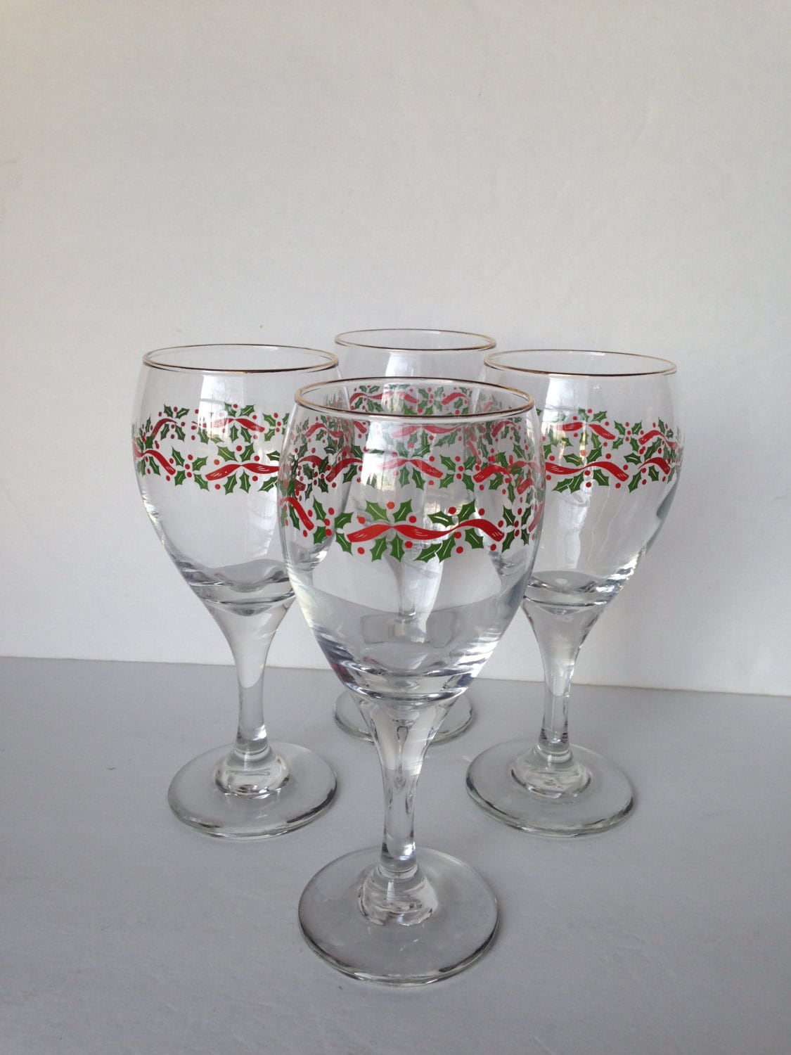 Christmas wine glasses Christmas water glasses Libbey