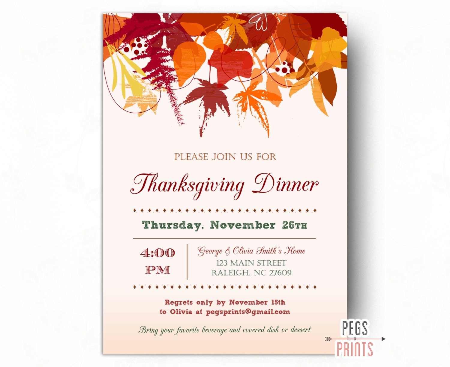 Free Printable Thanksgiving Dinner Invitations