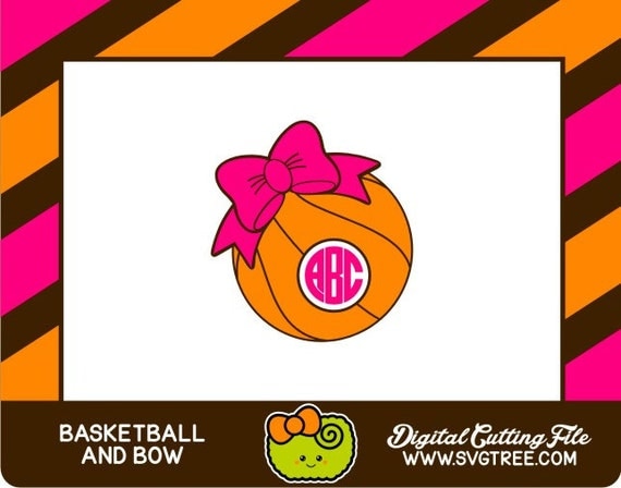 Download Basketball Monogram Basketball SVG Bow Monogram SVG svg by ...