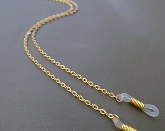 Simple Eyeglass Chain - Gold Eyeglass Chain - Eyeglass Holder - Eyeglass Leash - Lanyard