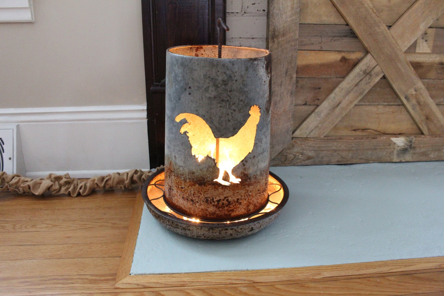 vintage chicken feeder