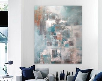 36" x 28" ORIGINAL ABSTRACT PAINTING, Landscape, Large painting, Acrylic on canvas