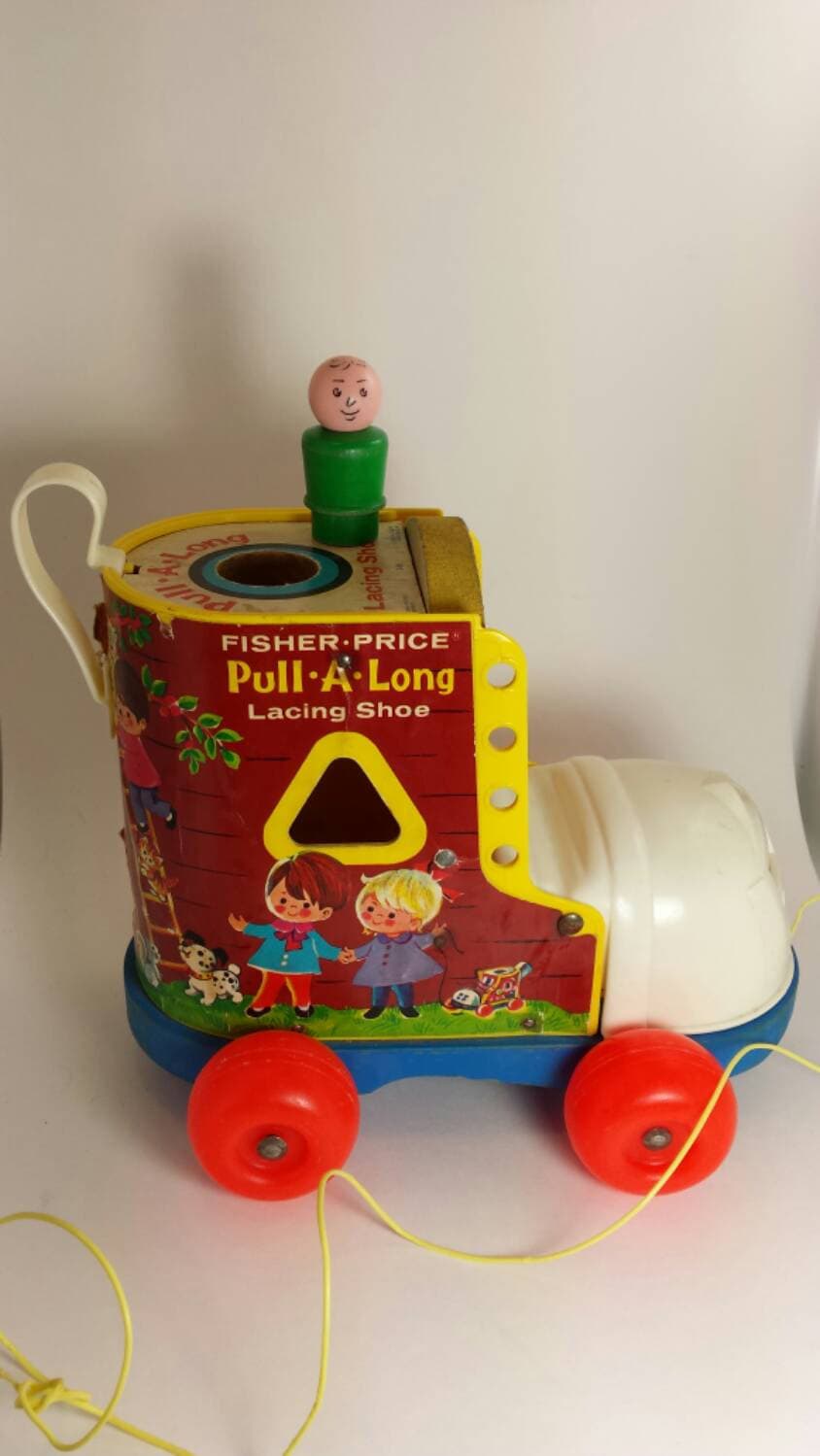 1970 Fisher Price Vintage Pull Toy with original stickers