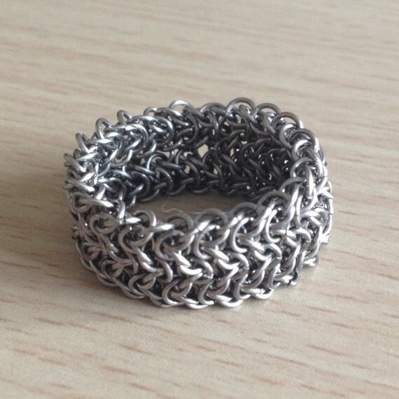 Chainmaille Ring Intricate Stainless Steel Ring