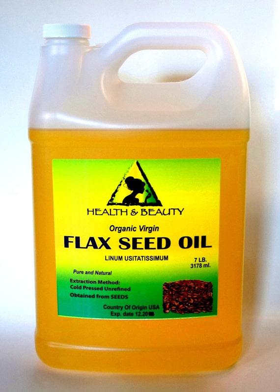 7 Lb 1 gal FLAX SEED OIL Organic Carrier Cold by HBOilsCenter