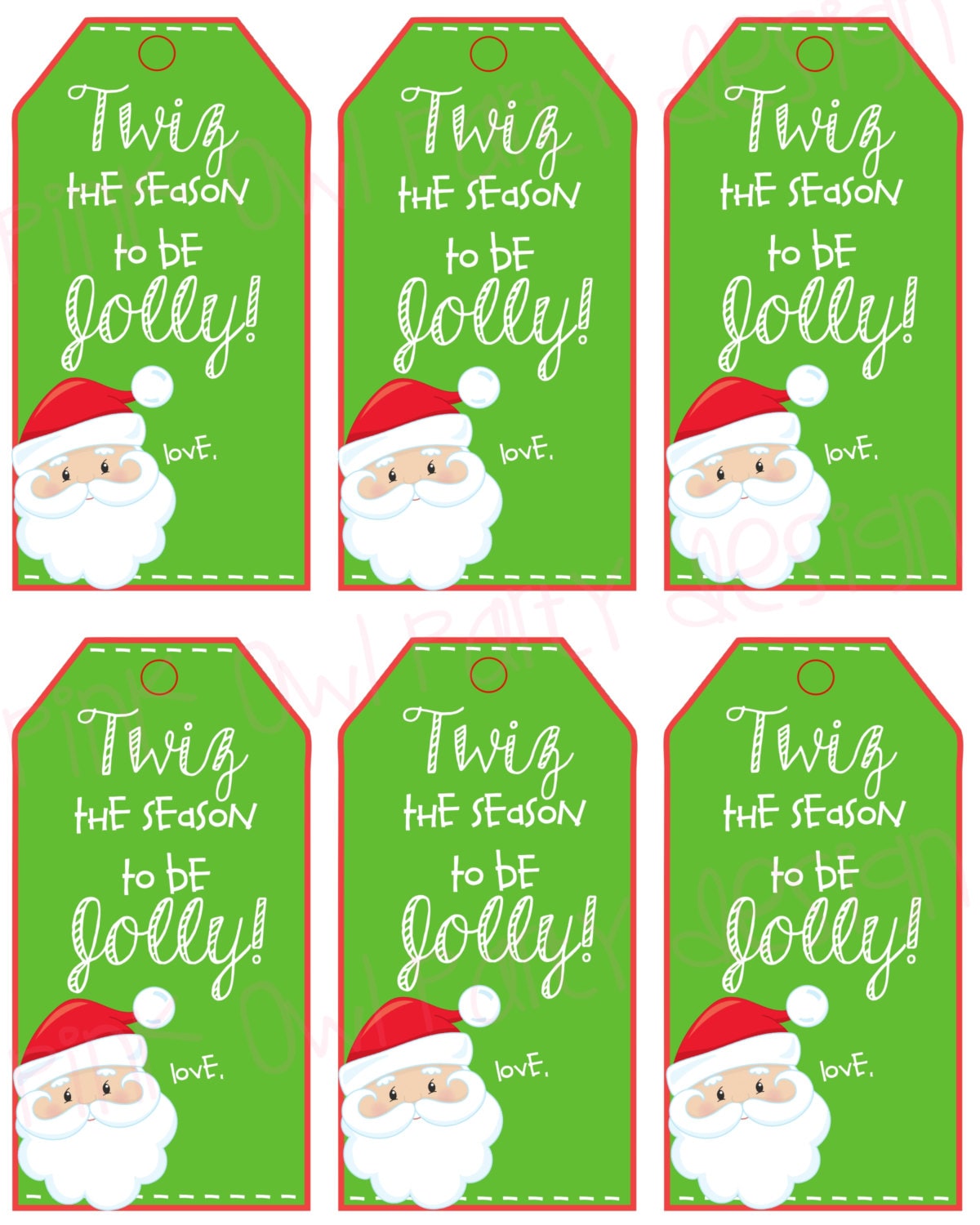 Twizzler Christmas Gift Tag Twiz The Season To Be Jolley