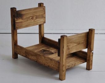 REAL WOOD Newborn Bed Prop - Palisander - newborn bed prop, newborn prop, baby bed, photography props, stain wooden bed, photo props,