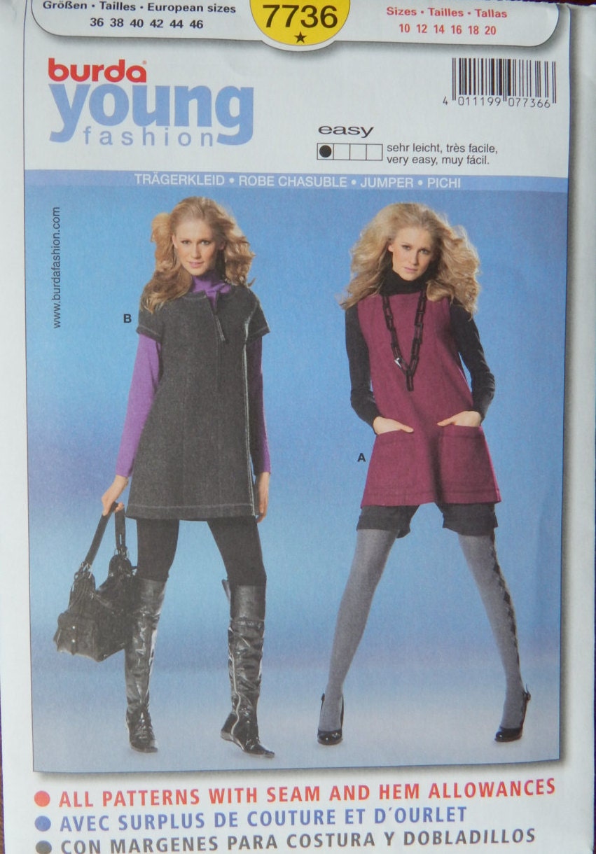 Jumper Sewing Pattern Semi Fitted/Burda 7736 Easy Young