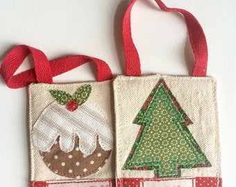Fabric Christmas Tree Ornaments Christmas Decorations Christmas Pudding Christmas Tree Merry Joy