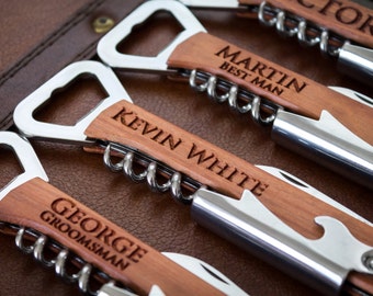Personalized Bottle Opener, Groomsmen Gift, Bottle Opener, Wedding Gift, Engraved Corkscrew, Custom Bottle Opener, Custom Wine Opener