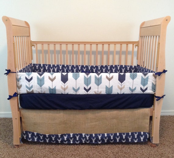 Custom Baby Bedding Arrow & Deer Baby by SewSweetBabyDesigns