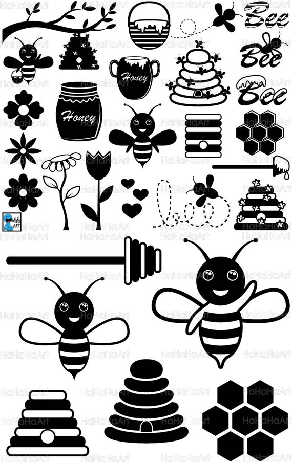 Download Bee Monogram Black Cutting Files Svg Png Jpg Eps Dxf Digital