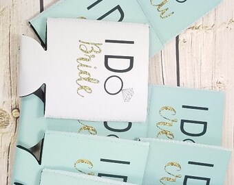 glitter I do crew I do bride bachelorette party can coolers / fun bachelorette party can coolers / bachelorette party favors / bride favors