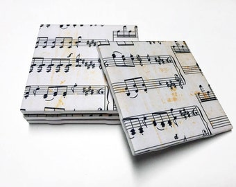 Music Coasters - Sheet Music Drink Coasters - Music Decor - Music Art - Tile Coasters - Ceramic Coasters - Table Coasters On Sale