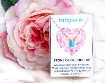 Turquoise Necklace / Friendship Necklace / Gemstone Necklace / Gift for Her / Bridesmaid Gift / Dainty Necklace / Healing Crystal Jewelry