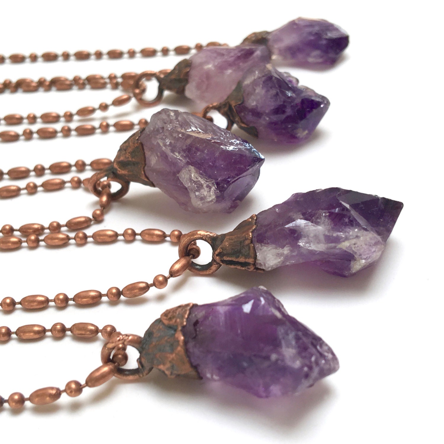 Raw Amethyst Pendant Necklace Raw Crystal Amethyst Point