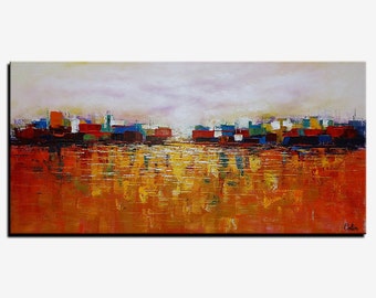 Abstract Landscape Painting, Canvas Art, Framed Art, Large Wall Art, Abstract Art, Abstract Painting, Canvas Painting, Large Art, Wall Art