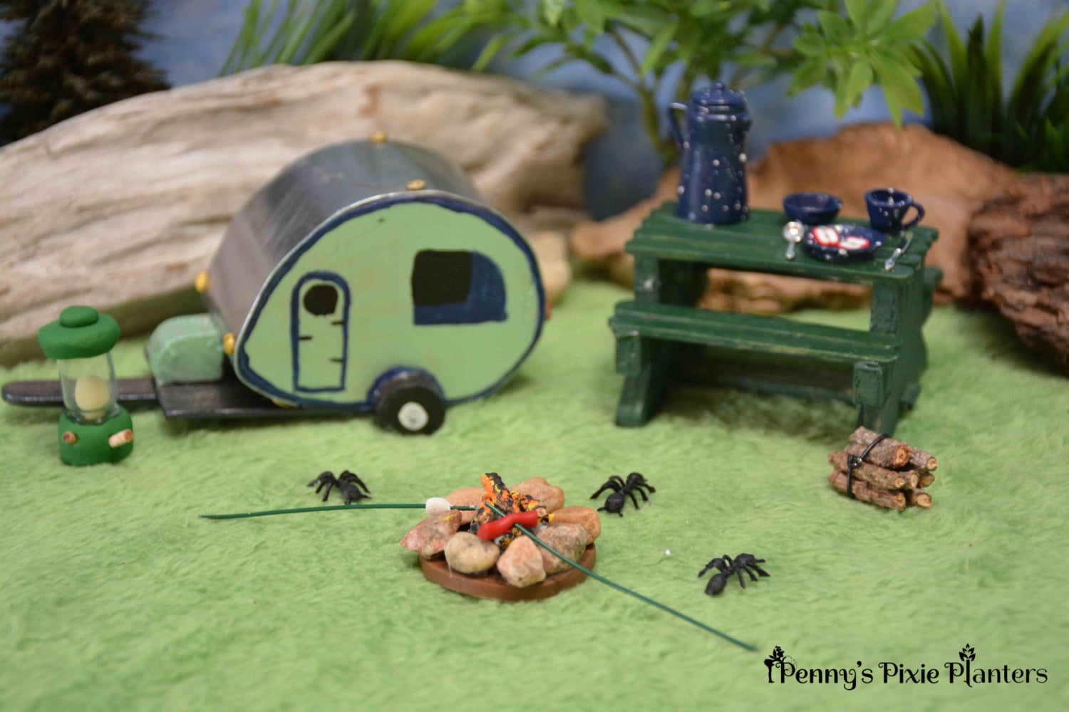 Miniature Tab Camping Set Fairy Garden Camping Set Dollhouse