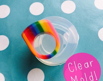 Silicone Mold Chunky Resin Ring Mould - Size Medium - Resin Crafter Clear