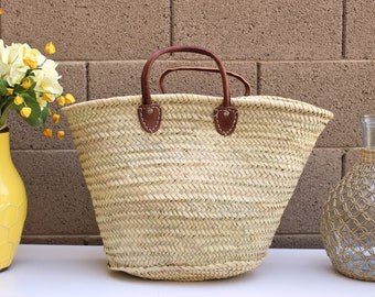 Short Handle French Market Tote, French Basket, Straw Beach Bag, French Market Tote, Picnic Basket, Ecofriendly Bag, Shopping Basket,
