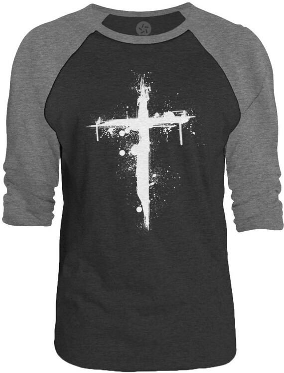 Big Texas Upside Down Cross White 34 Sleeve By Bigtexastees