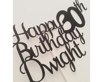 Happy Birthday Cake topper, Custom 30th Birthday cake Topper, 30th birthday cake topper, Happy 30th birthday, Happy Birthday- 1 cake topper