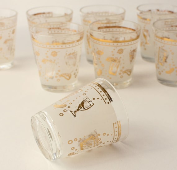 vintage shot glasses set of 8 MCM