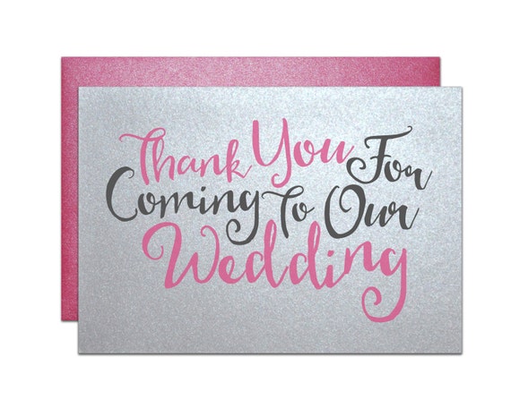 thank you for coming to our wedding