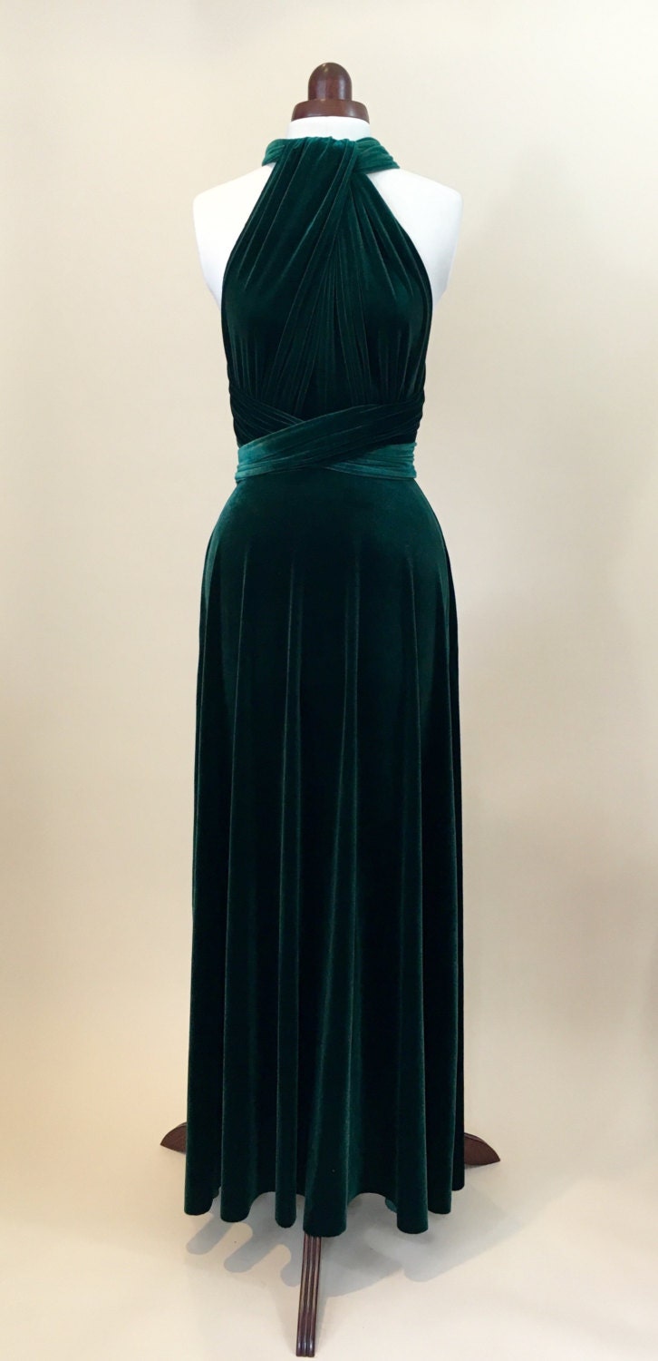  Green  velvet  dress  infinity dress  bridesmaid  dress  prom 