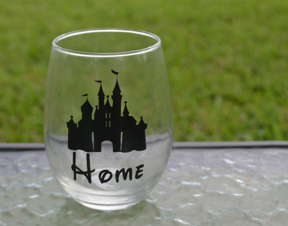 Disney Home stemless wine glass Disney wine glass Disney