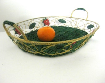 Antique basket primitive wire string West Germany Royal basket FIL DE FER design-modern metal wire basket Rack Kunst fruit basket