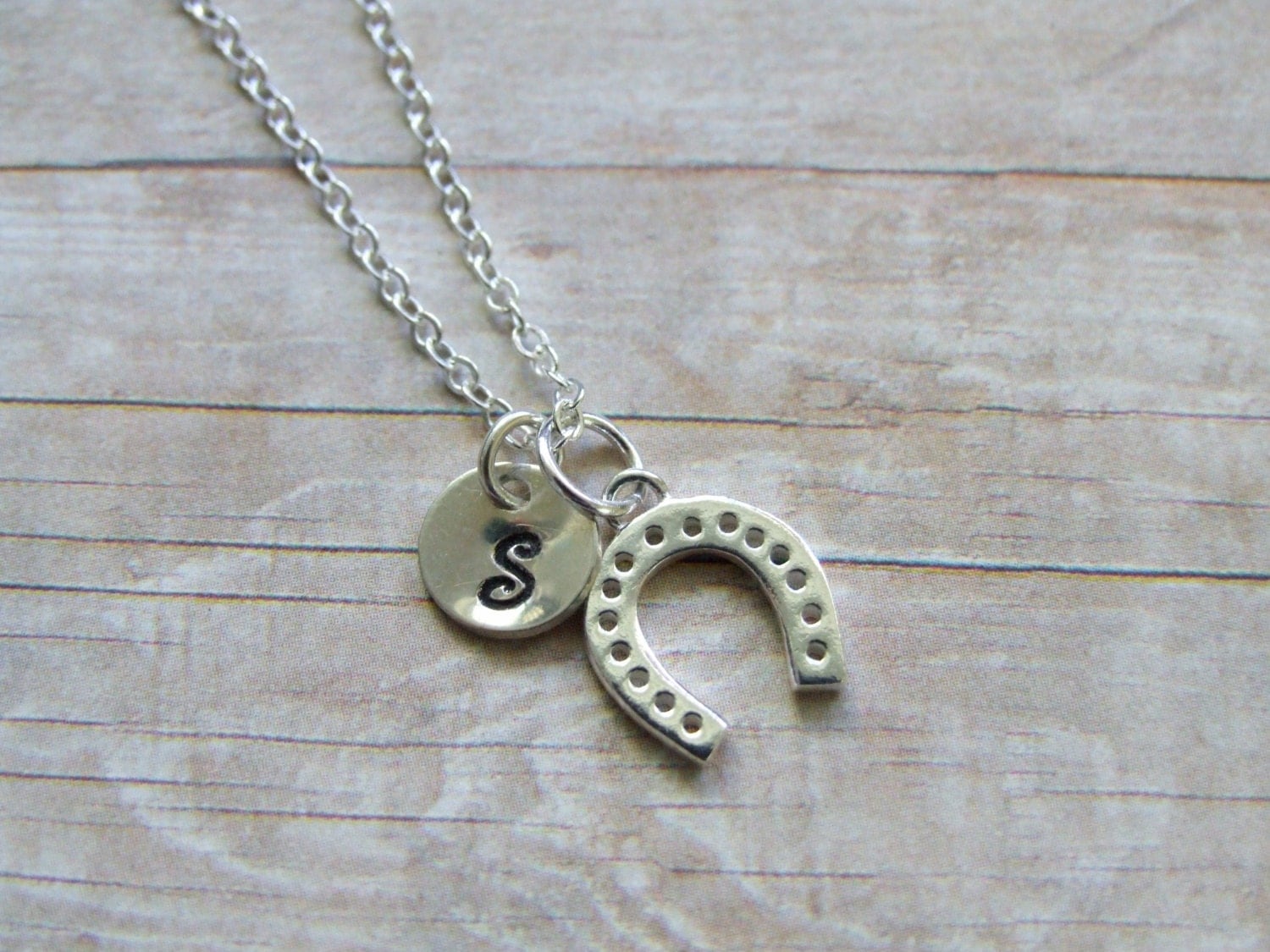Sterling Silver Horseshoe Necklace Horseshoe Charm