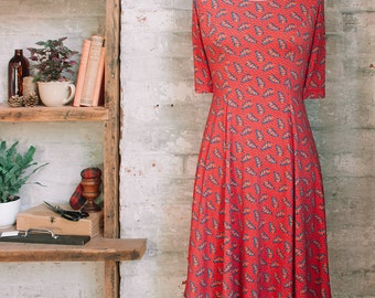 Marion Liberty Print Dress - red dress - floral dress - spring fashion - knee length dress - petite clothing - Liberty of London dress