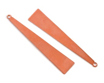 6 Long Triangle Drop Copper Blank with Loop - 24 GA Raw Copper - Large Drop Earring Pendant Blank