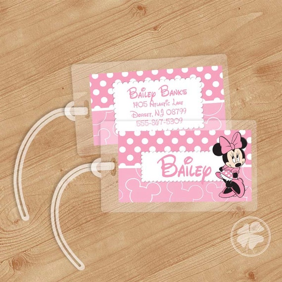 Minnie Mouse - Luggage Tag, Bag Tag, Backpack Tag, ID Tags, Personalized, Custom Il_570xn