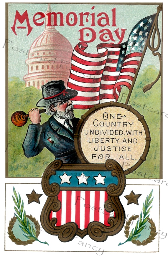 MEMORIAL DAY Vintage Postcard Instant Digital Download