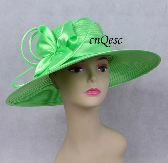 Items similar to New Design Mint green dress hat wedding hat satin hat ...