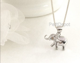 Elephant Necklace Sterling Silver Elephant Pendant Silver Baby Elephant Charm Necklace Sterling Silver Animal Necklace Everyday Jewelry