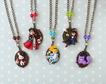 Alice in Wonderland Cameo Necklace Collection