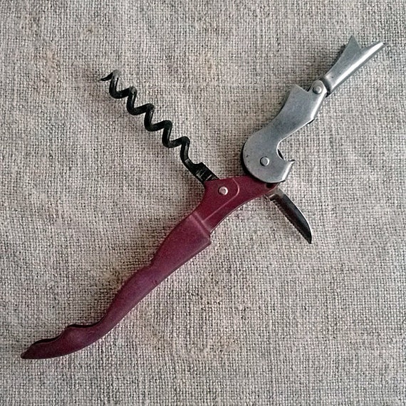 Vintage corkscrew pocket knife Wine bottle opener Classic