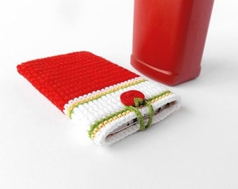 Ketchup bottle phone cover, Red White BlackBerry Z10 phone sleeve, red tomato button phone case, BlackBerry Z10 cozy, geek BlackBerry case