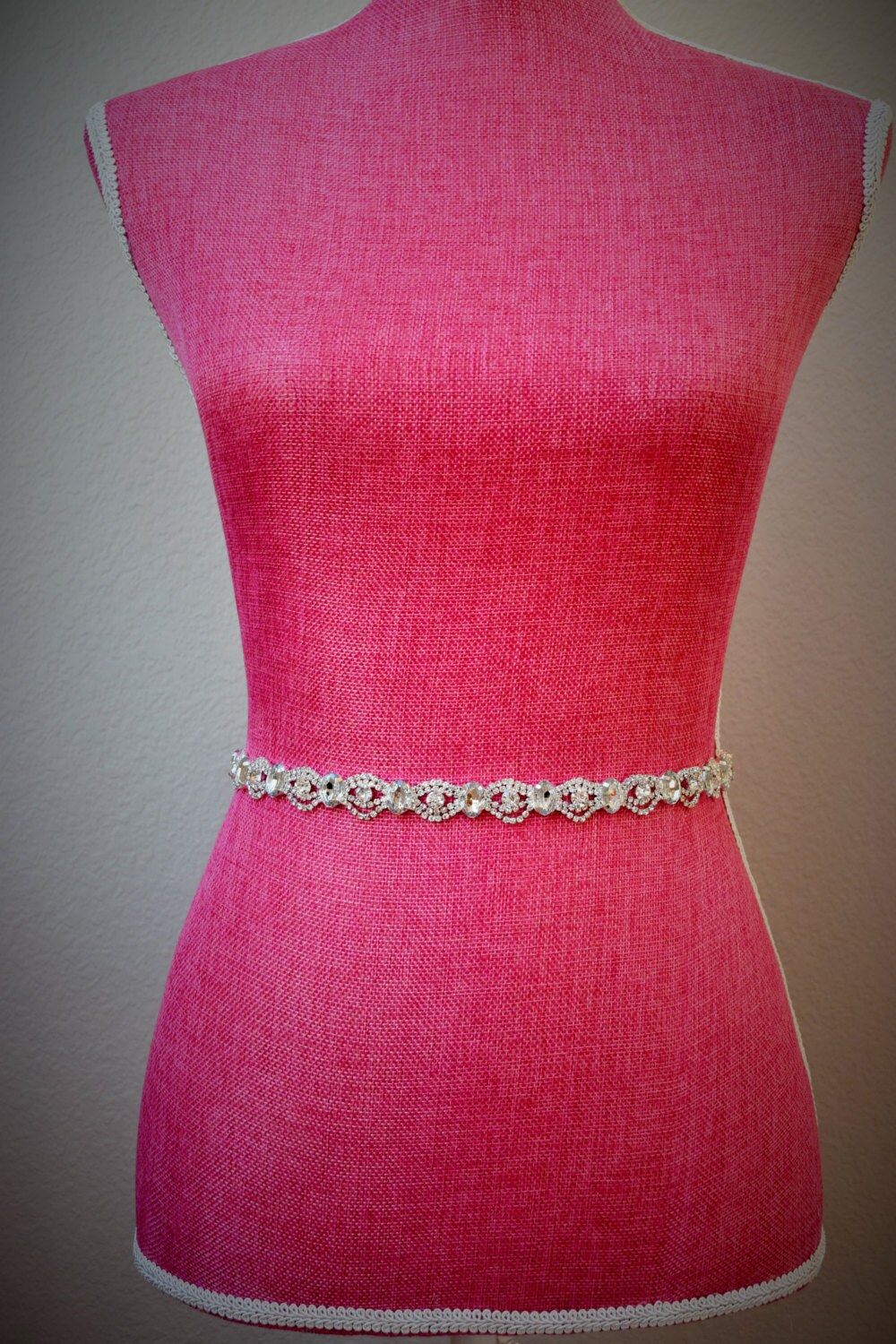 Thin Crystal Rhinestone Belt Bridal Belt Rhinestone Hair