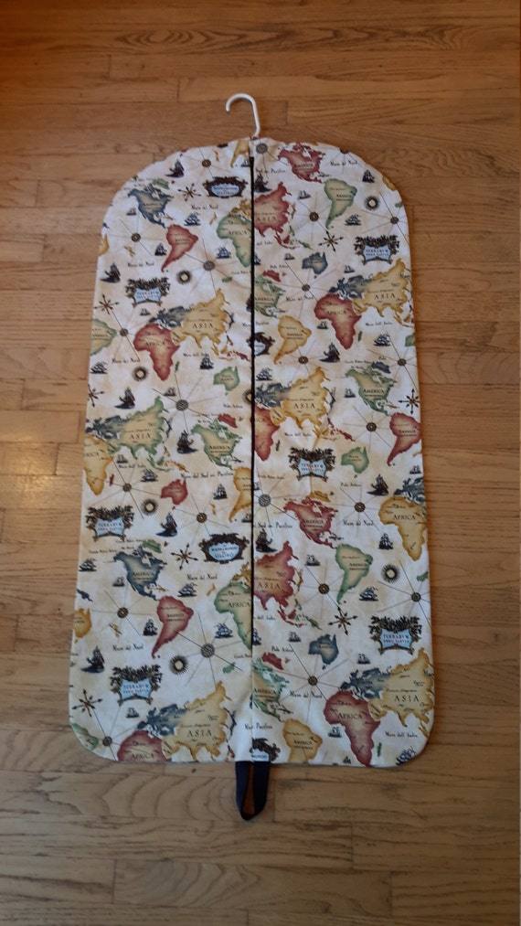 Women's or Men's Hanging Garment Bag Map Design