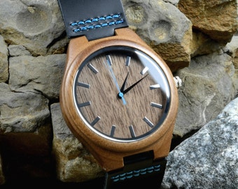 Personalized Wooden Watch - Custom Wedding Gifts - Monogrammed Engagement Gift - Father's Day Mens Watch - Groomsmen Gift - Anniversary Gift