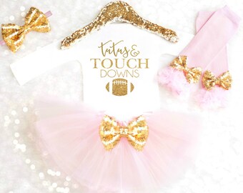 Baby Football Outfit Toddler Football Shirt Baby Girl Football Sundays are for Football with Daddy Game Day Tutus and Touchdowns