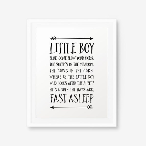 Baby Boy Nursery Rhyme Nursery printable Little Boy Blue