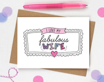 Funny birthday card Wife, Happy Birthday Wife, Wife Birthday card, Wife Anniversary card, Card for Wife, Wedding card Wife, I Love you card