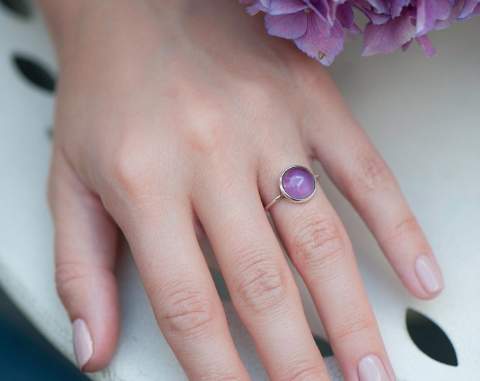 Amethyst ring - Amethyst gold ring - Gold ring - Purple stone ring - Engagement ring - Natural stone - Gift idea - Womens ring