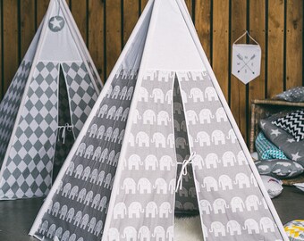 Teepee grey elephants